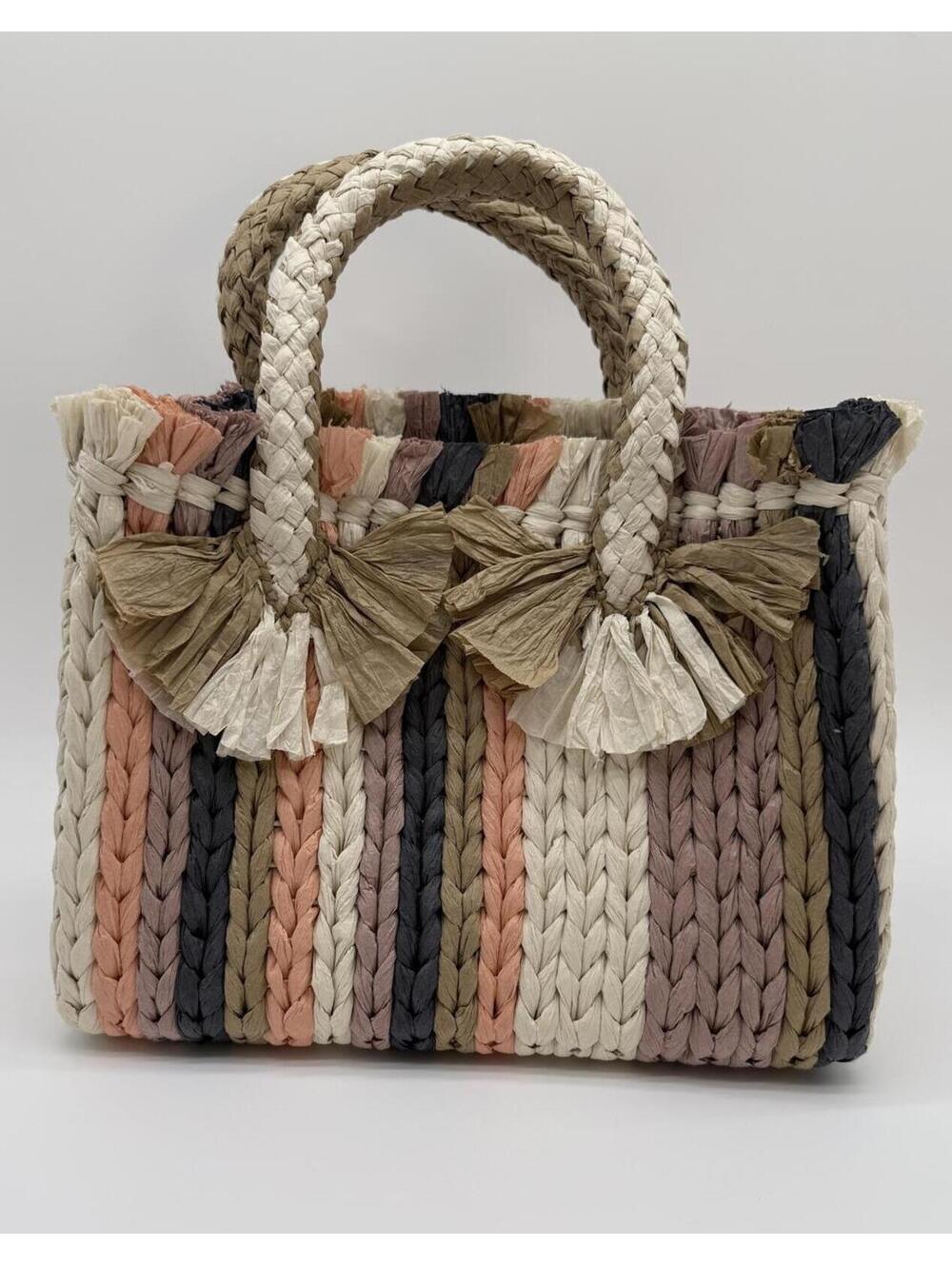 Vince Camuto Woven Multicolor Straw Tote Bag